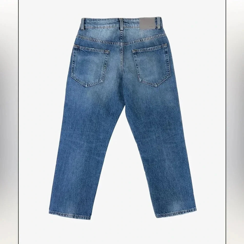 6397 100%Cotton "Men’s Style" Italian Jeans Medium Wash Straight Leg - Picture 3 of 12